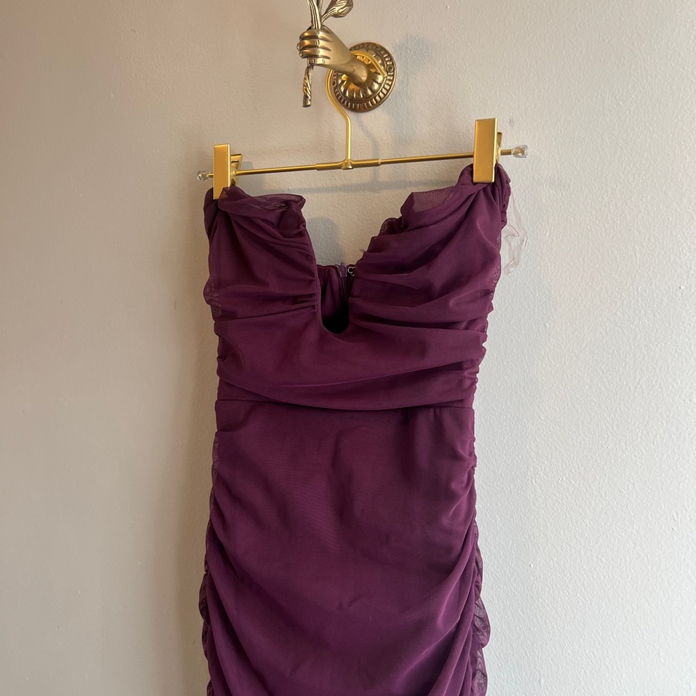 Oh Polly Purple Ruched Dress